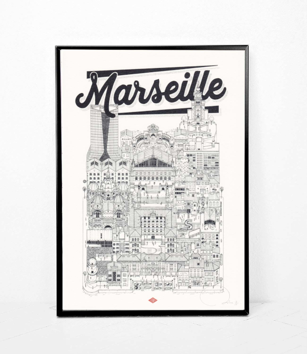 Affiche de Marseille par Docteur Paper (4 formats de poster)