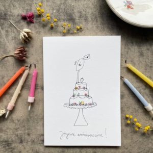 Joyeux anniversaire carte Postale Papeterie Originale à Offrir Papillonnage Nouveauté